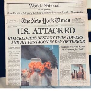 Wednesday, September 12, 2001 edition of The New York Timea
